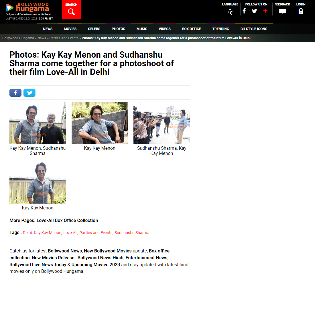 Kay Kay Menon and Sudhanshu Sharma come together for a photoshoot of their film Love-All in Delhi